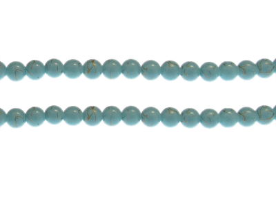 6mm Pale Blue Sparkle Abstract Glass Bead, approx. 43 beads