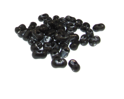 Approx. 1.2oz. x 8x6mm Black Glass Peanut Beads
