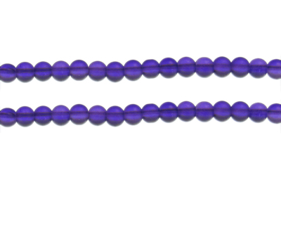 6mm Purple Sea/Beach-Style Glass Bead, approx. 41 beads