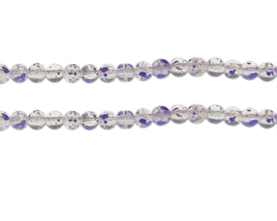6mm Lavender Crackle Spray Glass Bead, approx. 70 beads