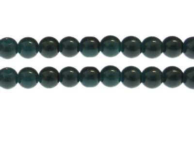 10mm Deep Aqua Gemstone-Style Glass Bead, approx. 17 beads