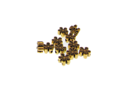 (image for) 6mm Flower Gold Metal Spacer Bead, approx. 15 beads - Click Image to Close