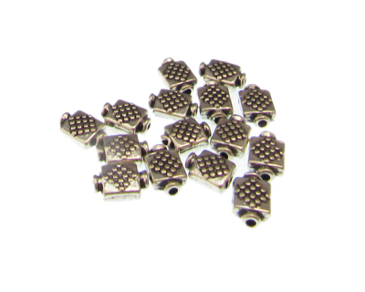 (image for) 8 x 6mm Silver Square Metal Spacer Bead, approx. 15 beads
