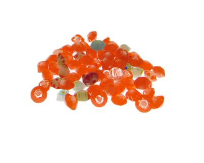 (image for) Approx. 1oz. x 6mm Orange Millefiori Glass Beads - Click Image to Close