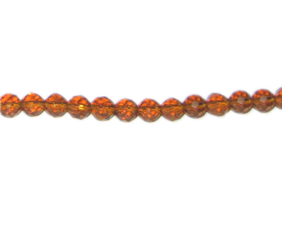 (image for) 6mm Golden Brown Faceted Glass Bead, 13" string