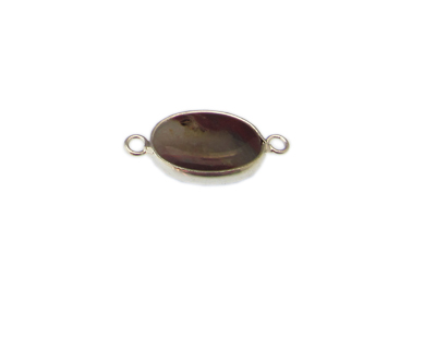 (image for) 20 x 14mm Jasper Silver Gemstone Oval Link