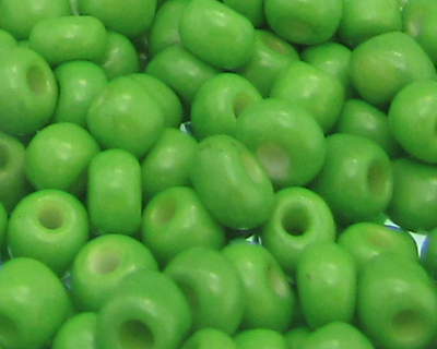 6/0 Green Opaque Glass Seed Bead, 1oz. Bag