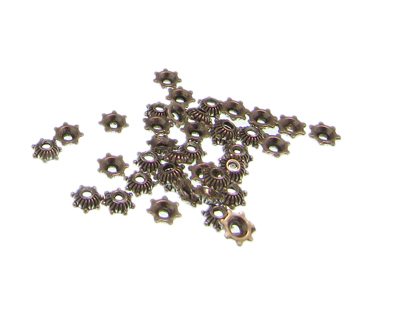 (image for) 6mm Silver Metal Bead Cap, approx. 25 caps - Click Image to Close