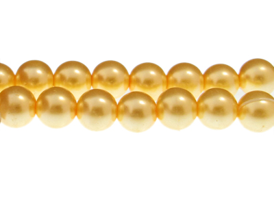 12mm Vanilla Gold Glass Pearl Bead, approx. 18 beads