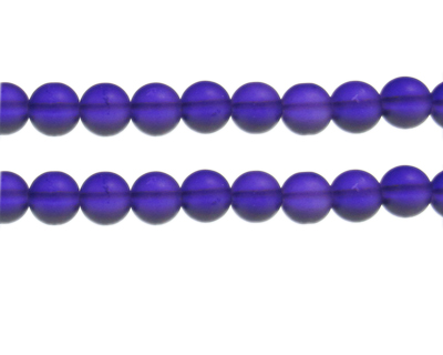 10mm Purple Sea/Beach-Style Glass Bead, approx. 16 beads