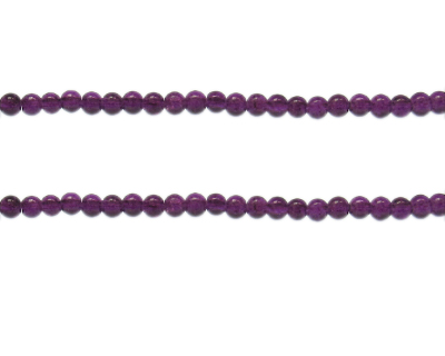 4mm Dark Purple Crackle Glass Bead, approx. 105 beads