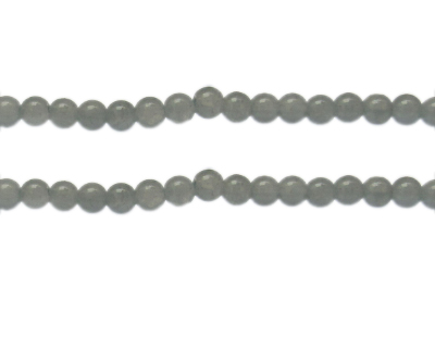 (image for) 6mm Silver Gemstone-Style Glass Bead, approx. 48 beads