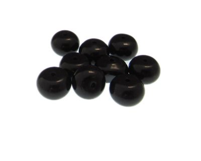 (image for) 12 x 8mm Black Rondelle Glass Bead, 10 beads - Click Image to Close