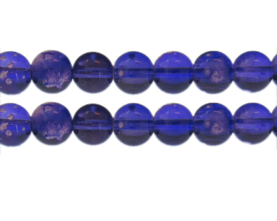 12mm Purple Blossom Spray Glass Bead, approx. 15 beads