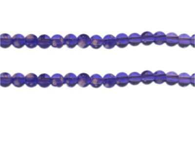 6mm Purple Blossom Spray Glass Bead, approx. 48 beads