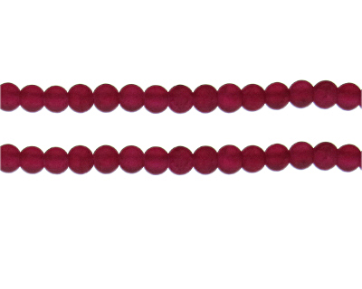 6mm Pomegranate Crackle Frosted Glass Bead, approx. 46 beads