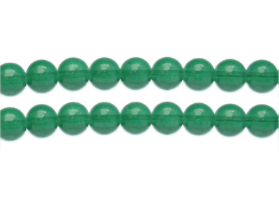 10mm Jade Green Jade-Style Glass Bead, approx. 21 beads