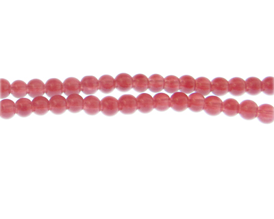 (image for) 6mm Raspberry Jade-Style Glass Bead, approx. 77 beads