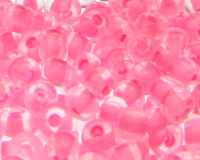 (image for) 6/0 Neon Pink Inside-Color Glass Seed Beads, 1oz. bag - Click Image to Close