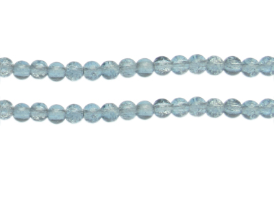 6mm Deep Silver Crackle Glass Bead, approx. 74 beads