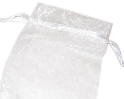 (image for) 3.5 x 4.75" White Organza Gift Bag - 3 bags - Click Image to Close