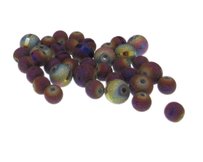 Approx. 1oz. x 6-8mm Purple Druzy-Style Glass Bead Mix