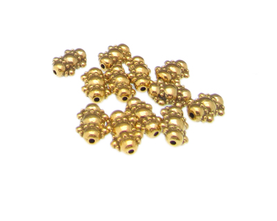 12 x 10mm Metal Gold Spacer Bead, approx. 12 beads