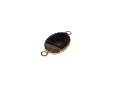 24 x 18mm Black Gold Gemstone Oval Link