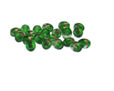 Approx. 1oz. x 8x6mm Green Oval Glass Bead w/Silver Line