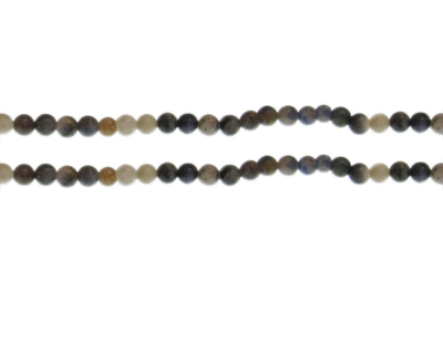 4mm Turq/Brown Gemstone Bead, approx. 43 beads