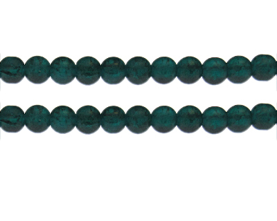 8mm Green Crackle Frosted Glass Bead, approx. 36 beads