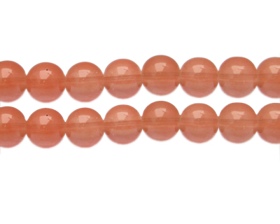 12mm Pale Orange Jade-Style Glass Bead, approx. 17 beads
