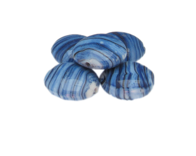 20mm Blue Lampwork Glass Bead, 5 beads