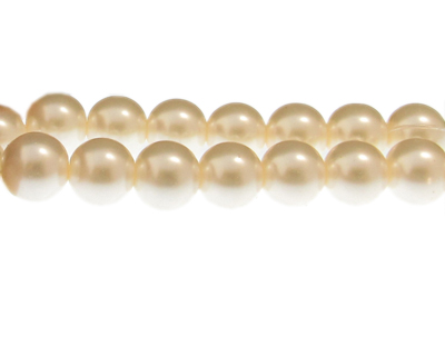 12mm Eggshell Glass Pearl Bead, approx. 18 beads