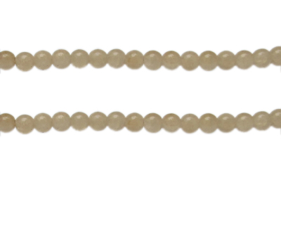 (image for) 6mm Ivory Gemstone-Style Glass Bead, approx. 48 beads - Click Image to Close