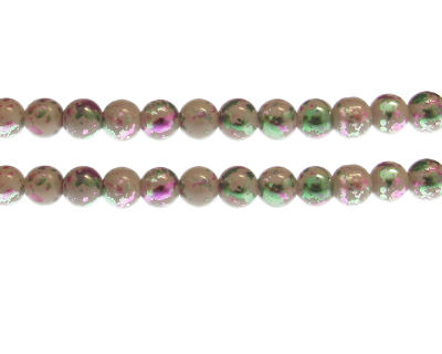 8mm Pink Dusk Abstract Glass Bead, approx. 37 beads