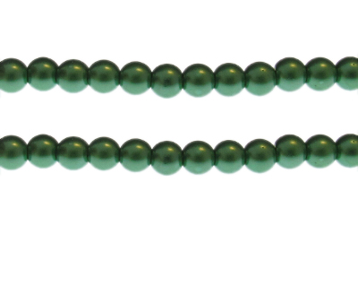 8mm Emerald Glass Pearl Bead, approx. 54 beads