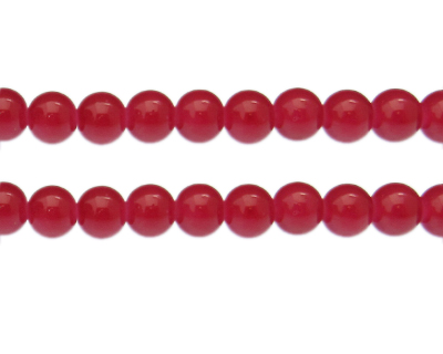 10mm Raspberry Jade-Style Glass Bead, approx. 21 beads