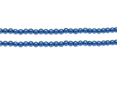 4mm Royal Blue Glass Pearl Bead, approx. 113 beads