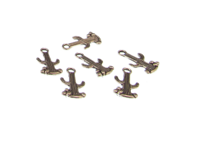 (image for) 18 x 10mm Cactus Silver Metal Charm, 6 charms - Click Image to Close