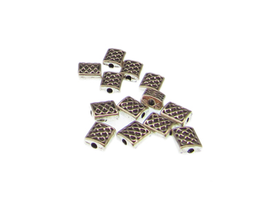 (image for) 6mm Silver Square Metal Spacer Bead, approx. 15 beads