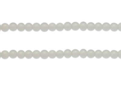 6mm White Solid Color Glass Bead, approx. 68 beads