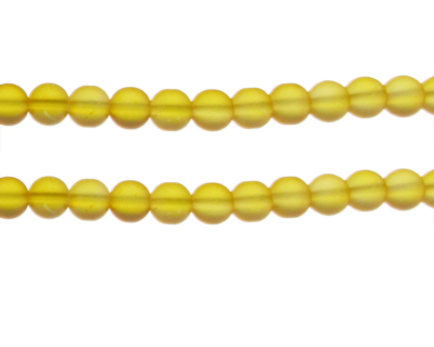 8mm Yellow Sea/Beach-Style Glass Bead, approx. 31 beads