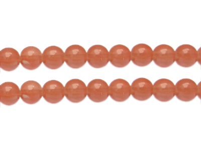 10mm Pale Orange Jade-Style Glass Bead, approx. 21 beads