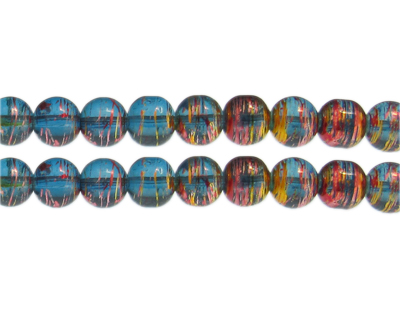 10mm Seascape Abstract Glass Bead, approx. 16 beads