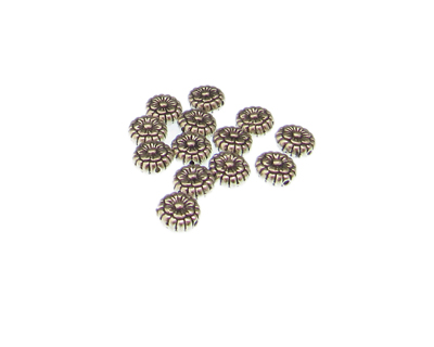 (image for) 6mm Silver Flower Metal Spacer Bead, approx. 15 beads