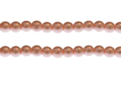 8mm Rose Pink Glass Pearl Bead, approx. 54 beads
