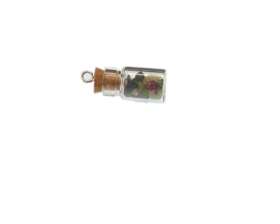 24 x 10mm Mixed Gemstone Chips in Glass Bottle with cork