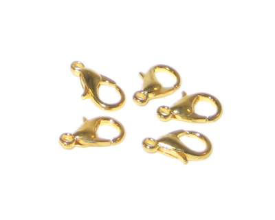 (image for) 10mm Gold-Plated Lobster Clasp, 18 clasps