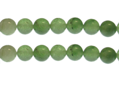 12mm Green Gemstone Bead, approx. 15 beads